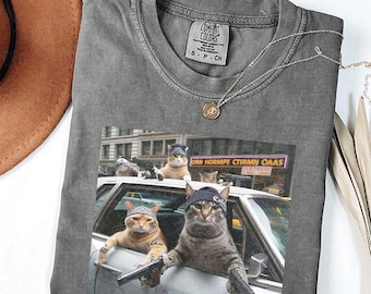 Camiseta de gatos armados de gánsteres de gatos