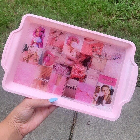 Pink Aesthetic Rolling Tray Pink Grunge Glitter Aesthetic Etsy