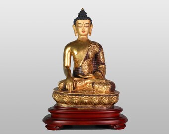 Meditating 6.1 Inch Funnuf Indian Buddha Statue Gold Resin Home Decor Housewarming Gift with Golden Robe Meditating 6.1 Inch Funnuf Indian Buddha Statue Gold Resin Home Decor Housewarming Gift with Golden Robe