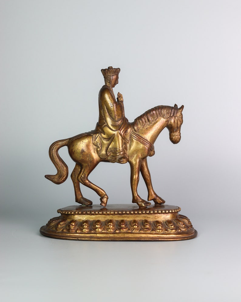 Vintage Tang Sanzang/ Xuanzang and White Horse Statue VS58 Etsy