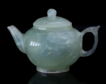 Vintage Fine Hand-Carved Jade Teapot (3) | China Exquisite Handmade Teapot