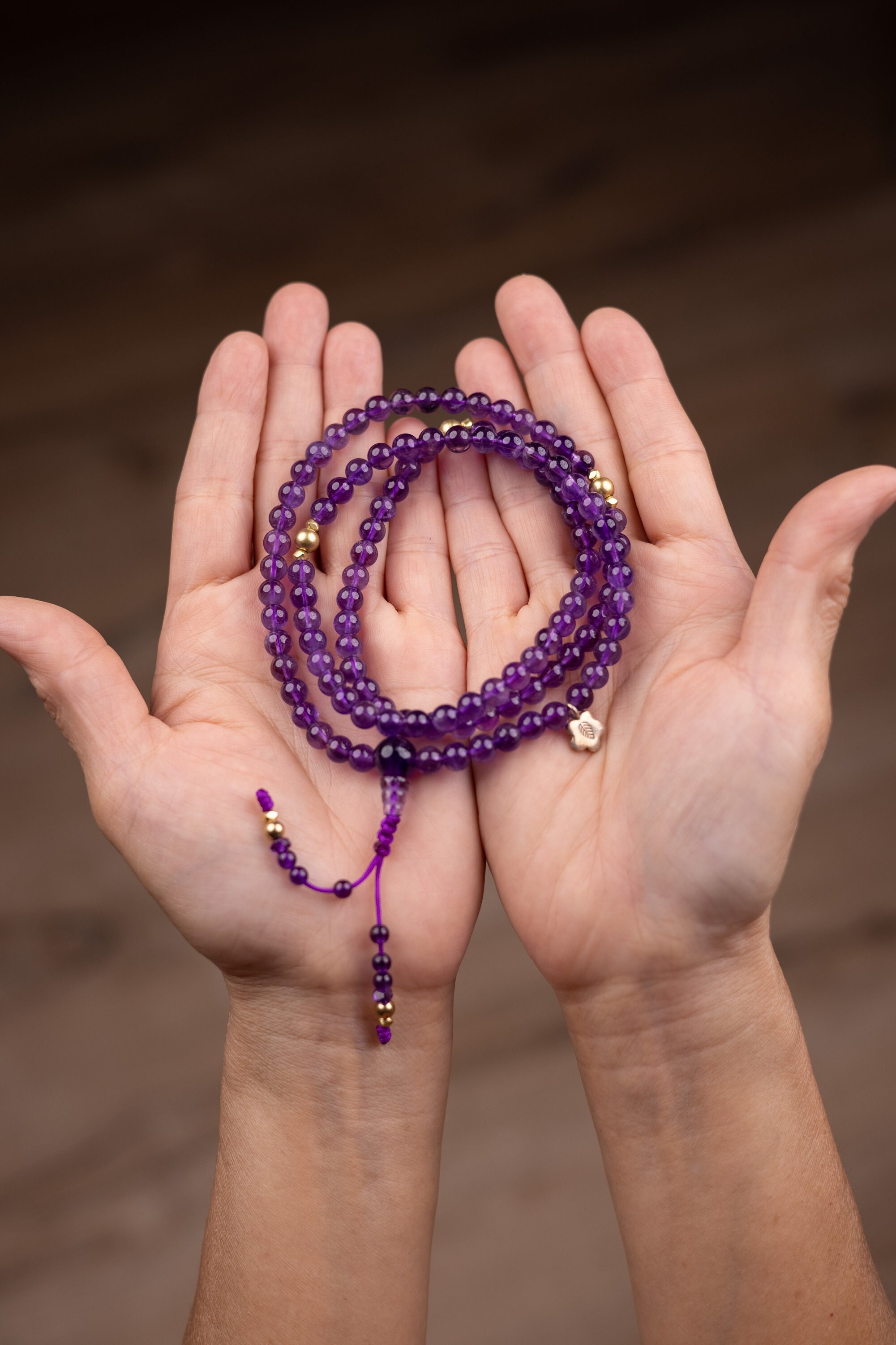 Amethyst buddhist prayer beads deals