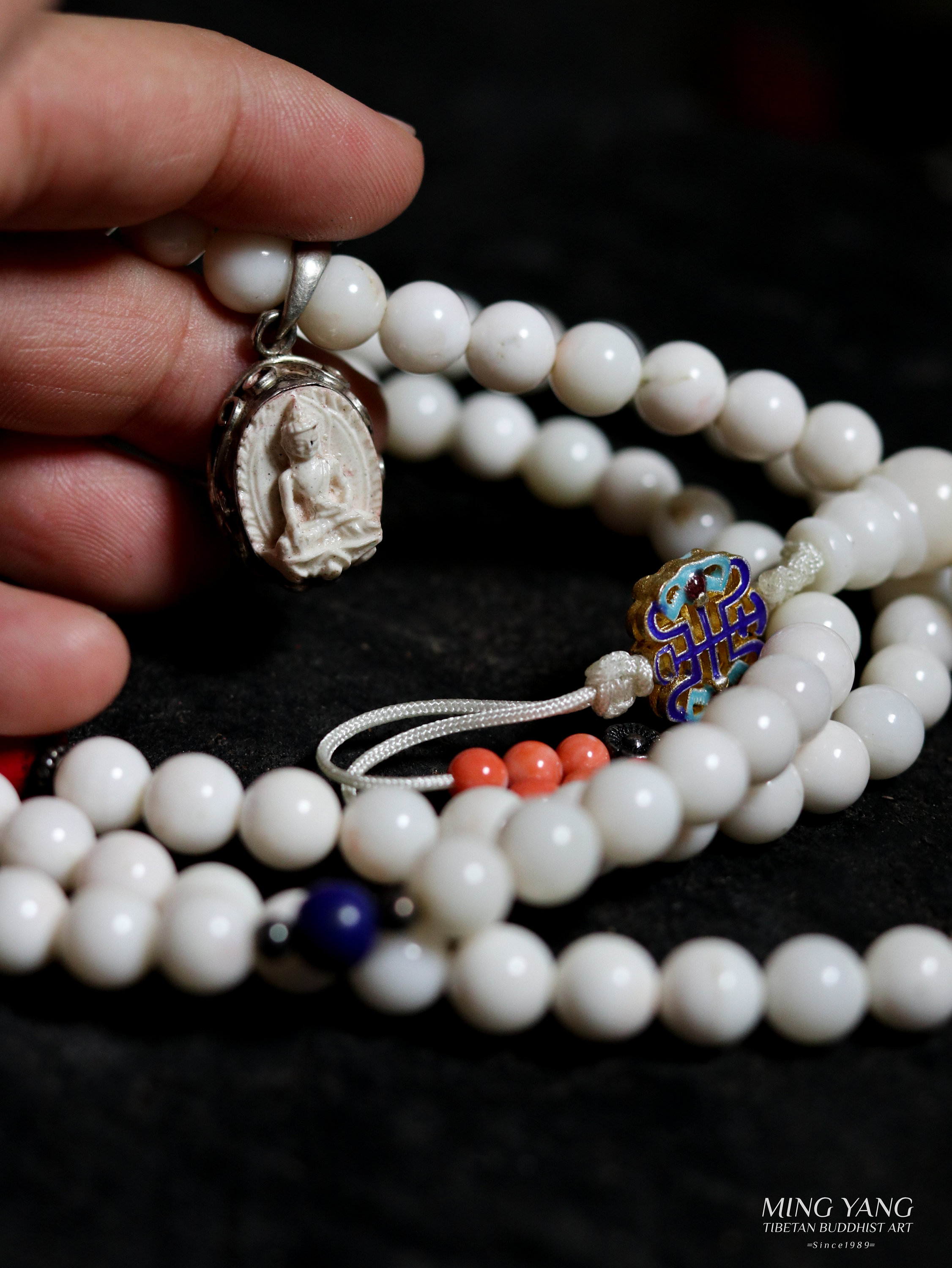 White mala hotsell necklace
