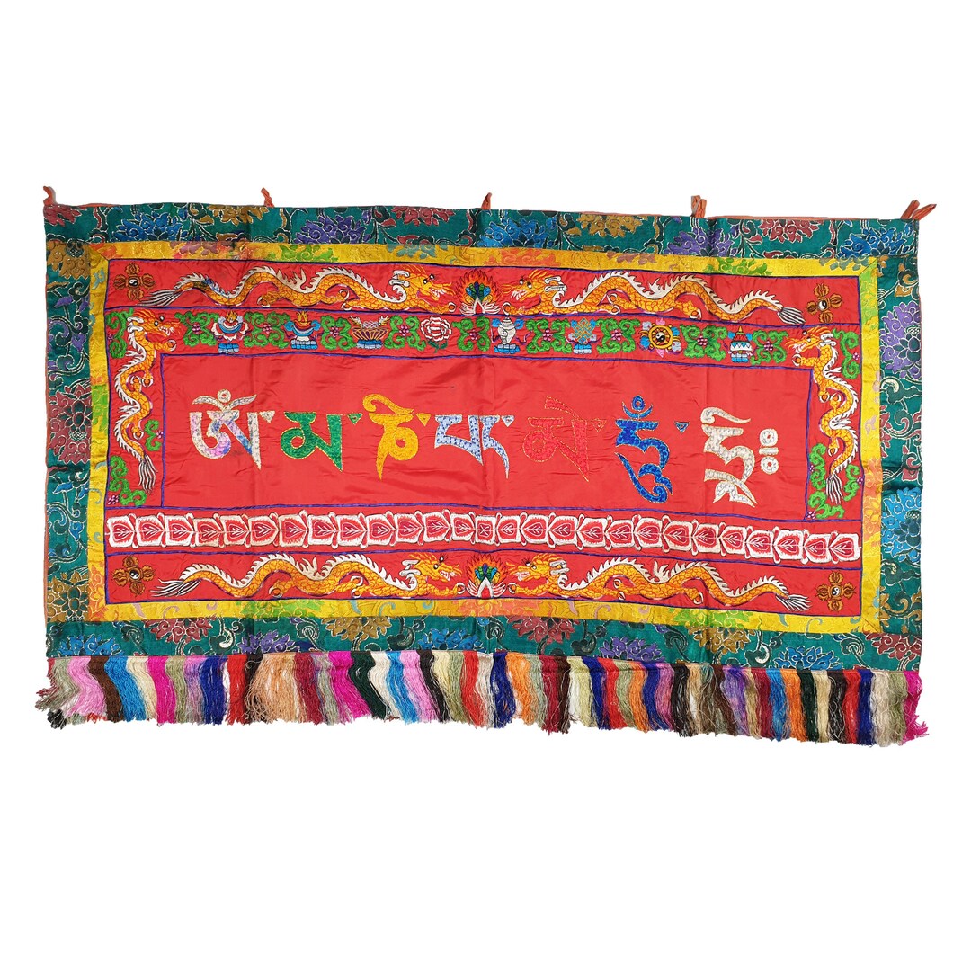 SALE, 86 Tibetan Buddhist Wall Hanging Banner/ Brocade, Om Mani Padme