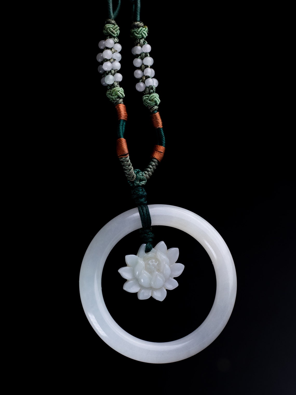 Vintage JADE Lotus Pendant Exquisite Quality Jade Pendant Etsy