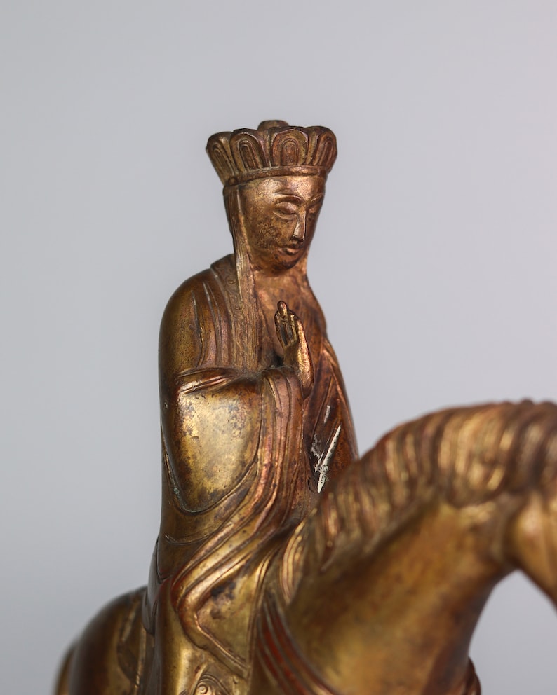 Vintage Tang Sanzang/ Xuanzang and White Horse Statue VS58 Etsy