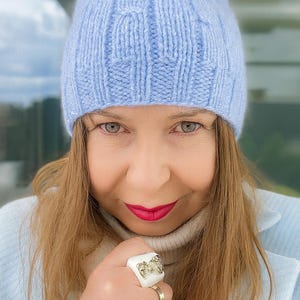 Cashmere Beanie for Women – 100% Hand-Knitted Hat, Soft Winter Gift, Warm Cozy Wool Cap