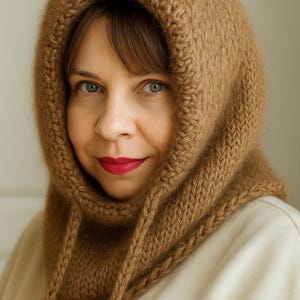 Cozy Cashmere & Alpaca Luxury Balaclava. Stylish and Warm Handmade woollen hood, Soft knitted Women’s hat