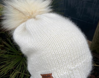 Women's hat cashmere 100%  hand knitting