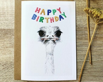 Ostrich Birthday Banner