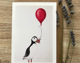 Puffin and Balloon Card