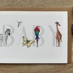 Carte bébé et animaux