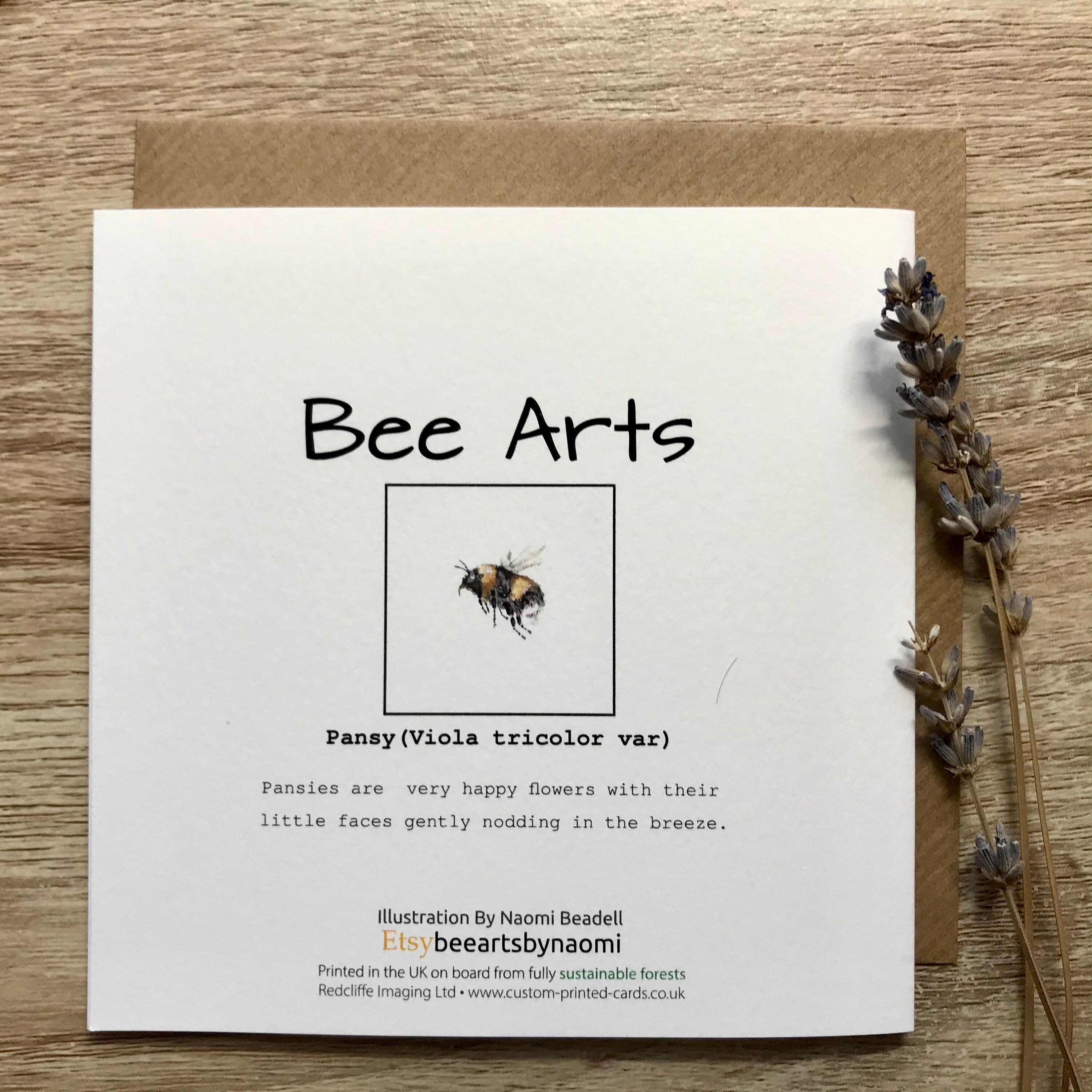 Pansy flower card Etsy