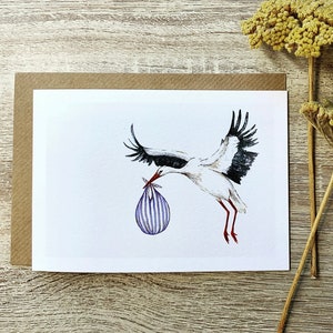 Stork and blue bundle