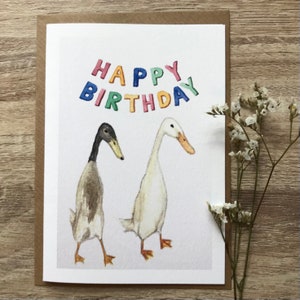 Cartão de aniversário de pato