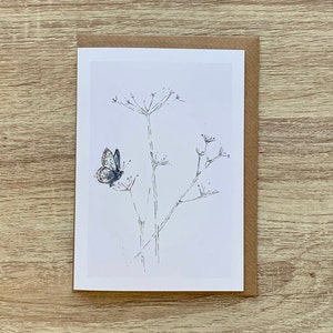 Carte Papillon sur cow persil