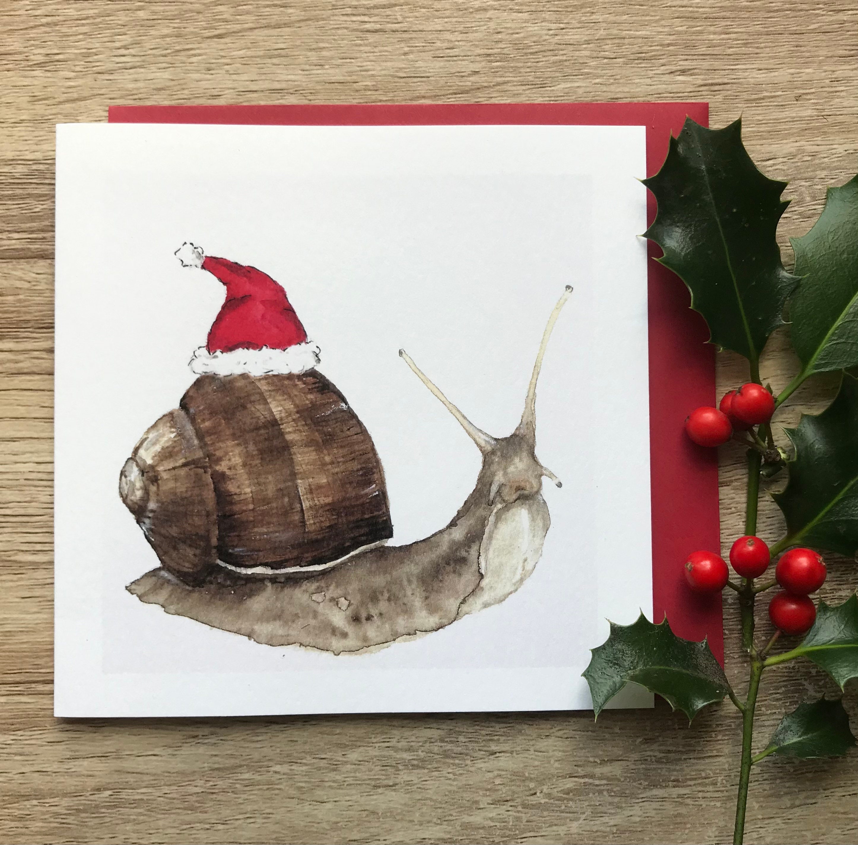 Biglietto di Natale a forma di lumaca