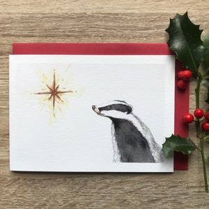 Weihnachtskarte Dachs & Stern