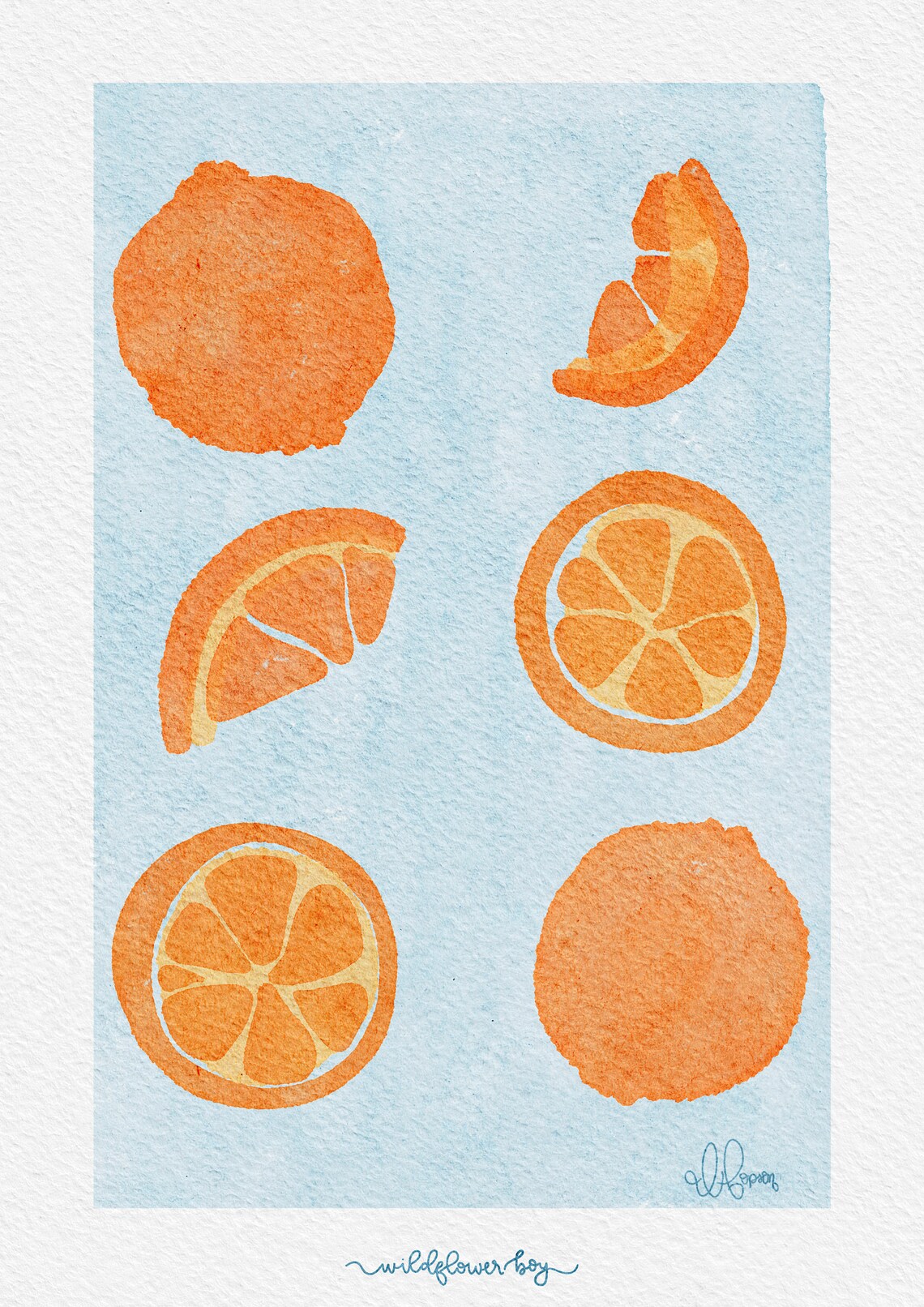 Watercolor Oranges | Printable Watercolor Art | Nursery Art Print | Art ...