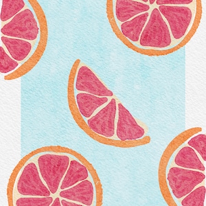 Watercolor Grapefruits | Fruit Printable Watercolor Art | Nursery Art Print | Kitchen Art | Kitchen Decor | Diningroom Decor | Kitchen Print