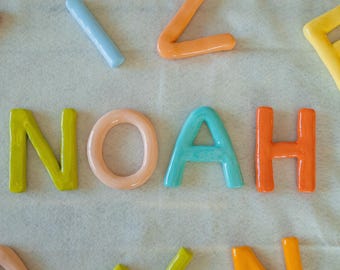 Custom Clay Name Letters | Handmade Nursery Decor, Kids Room Sign, Shelf Display