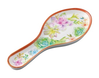 Bumble Bee Floral Pattern Set of 4 x Melamine Plastic Tea/Table Spoon Rests