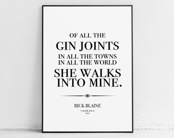 Casablanca Quote Etsy Casablanca Quote Etsy