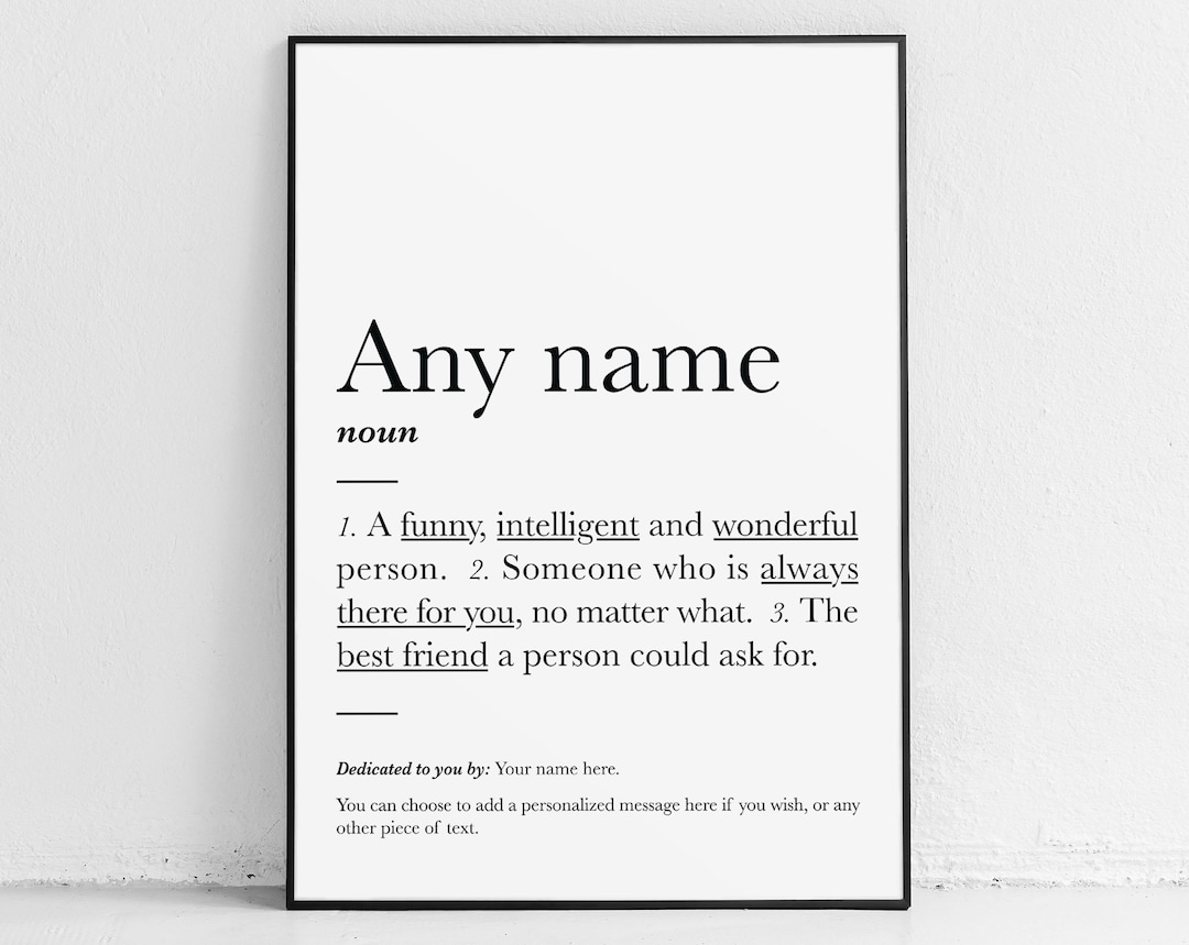 Best Friend Definition Print, Friends, Printable Definition, Custom Art