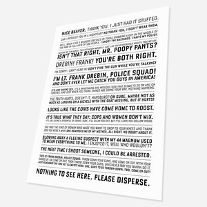 The Naked Gun Quotes, Frank Drebbin, Movie Man Cave Poster Print, Wall
