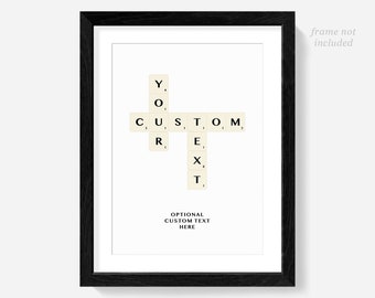 Family tree scrabble print gift, sign, crossword, family names, custom, personalised, art, poster, new baby