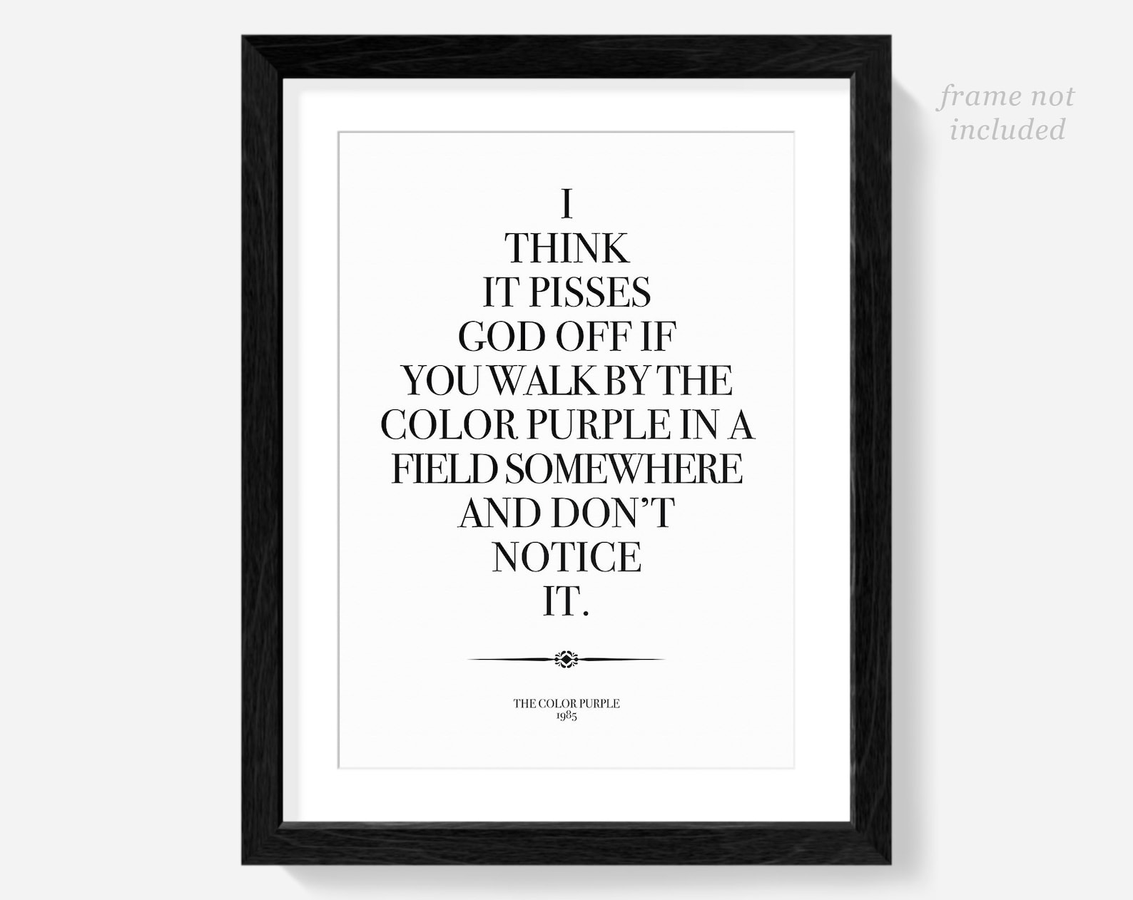 The Color Purple Quote Print the Colour Purple Alice Walker | Etsy