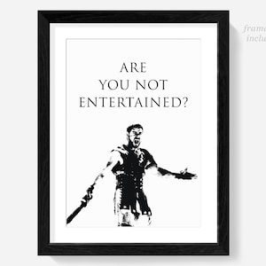 Impresión de póster de gladiador, cita de película, Maximus, arte romano, Panteón, arte de pared de Russell Crowe, decoración de cueva de hombre