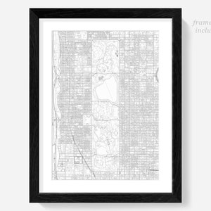 Central Park-Kartenposter, Wandkunst, Manhattan-Druck, New Yorker Straßendruck