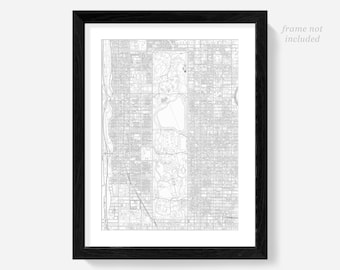 Pôster do mapa do Central Park, arte de parede, impressão de Manhattan, impressão de rua de Nova York