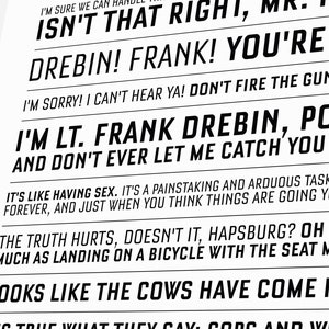 The Naked Gun Quotes, Frank Drebbin, Movie Man Cave Poster Print, Wall