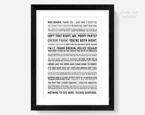 The Naked Gun Quotes Frank Drebbin Movie Man Cave Poster - Etsy Canada The Naked Gun Quotes Frank Drebbin Movie Man Cave Poster - Etsy Canada