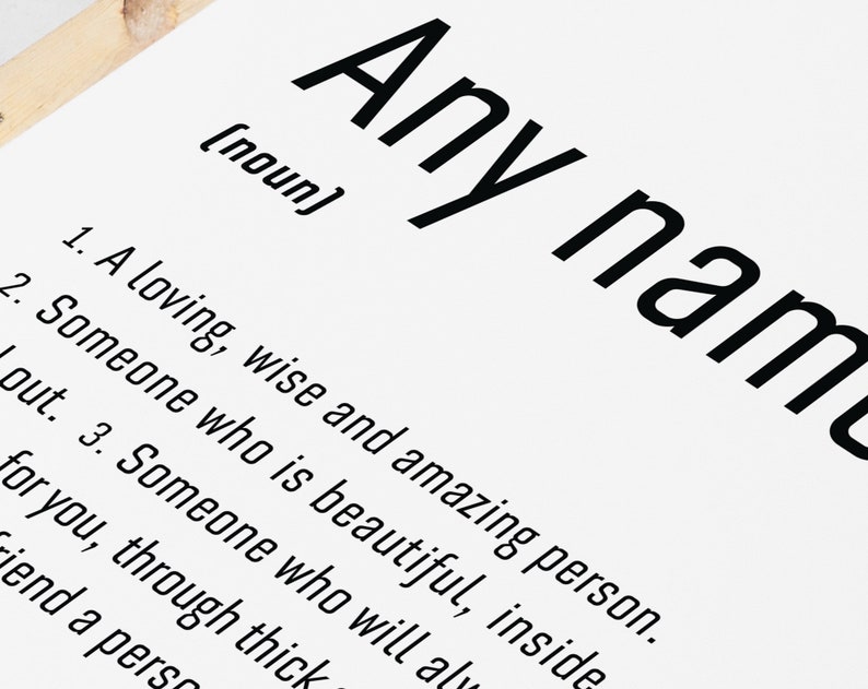 Best Friend Definition Print Name Meaning Gift, Personalised