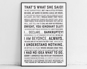 The Office Quote print: quotes, TV Show, US, poster, gifts, poster, print, Michael Scott, Dwight Schrut, Jim Halpert