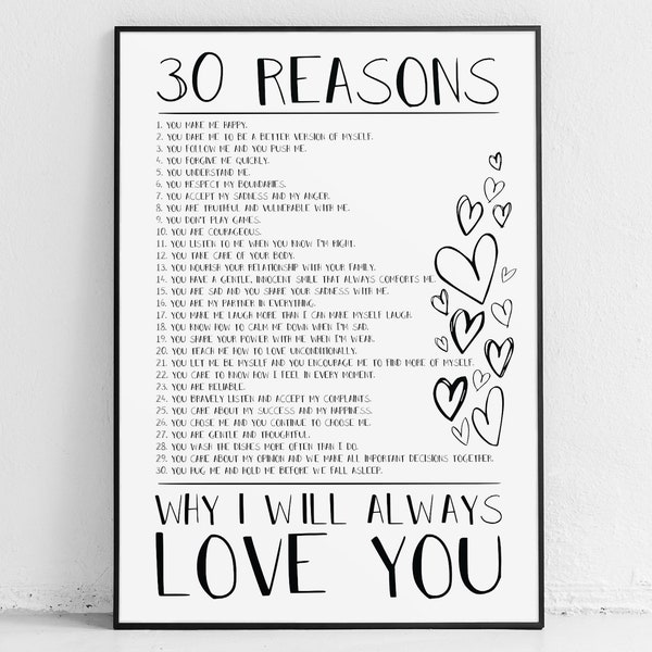 40 Reasons We Love You - Etsy