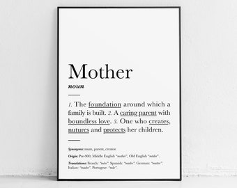 Definição de mãe: presente, presente, futura mamãe, presentes de múmia, mamãe, memorial, vovó, estampa de avó