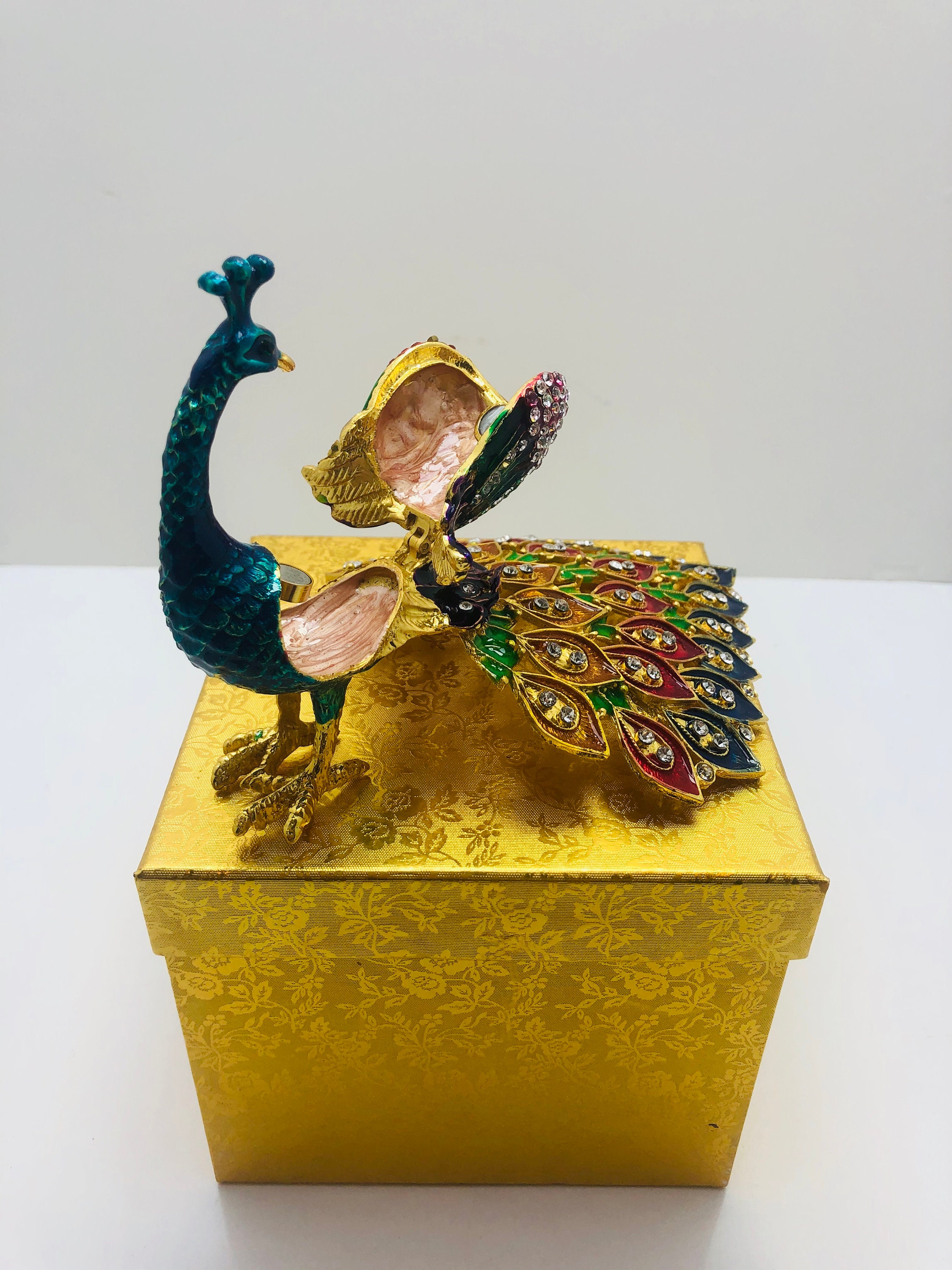 Peacock Trinket Box Peacock Trinket Box Ring Box Jewellery | Etsy