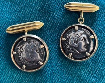 Cartier cufflinks. Gold with antique Greek coins.