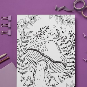 Mushroom Coloring Pages: Magical Witch, Zodiac Designs (PDF)