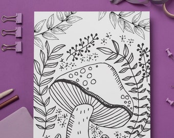 Mushroom Coloring Pages: Magical Witch, Zodiac Designs (PDF)