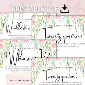 pink peony wedding shower game,floral bachelorette games,bridal party games,shower games bundle, Wedding Game Bundle, pdf