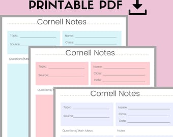 Cornell Notizen Papier: Druckvorlage Notizzettel (PDF)