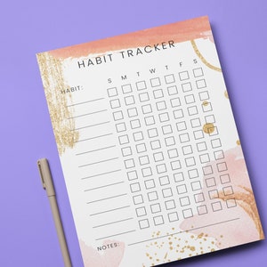 Abstract Habit Tracker, Daily Habit Tracker, goal tracker, habit planner, weight loss tracker, mood tracker, fitness tracker,workout tracker