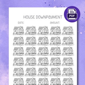 House Downpayment Savings Tracker: First Home Printable (PDF)