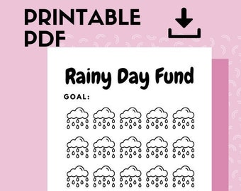 Rainy Day Fund Savings Challenge: Personal Finance Tracker (PDF)