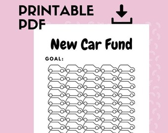 Desafío de ahorro para un auto nuevo: Guía de presupuesto para colorear (PDF)